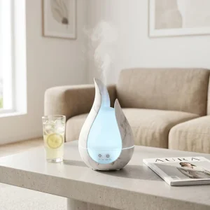Smart Eco-Friendly Plastic Mini Ultrasonic Humidifier Aromatherapy French Support 35dB Quiet Timing Function for Hotel Office