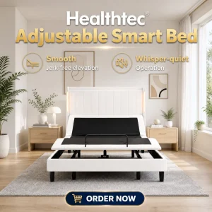 Smart Electric Black Base Metal Frame 2 Motors Vibration Massage Adjustable Bed for Bedroom