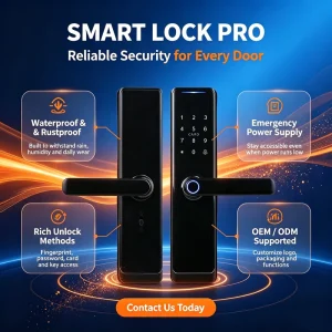 Smart Electric Digital Door Lock Tuya WIFI TTLOCK Optional Fingerprint Access New Generation Smart Lock