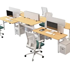 Smart Electric Height-Adjustable Steel Computer Desk Automatic Edge Sealing Cable Tray Stylish Minimalist Office Standing Work