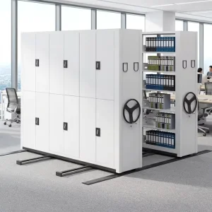 Smart Electric Motorized Mobile Compact Shelving for Library High Density Movable Storage Rack System with Control