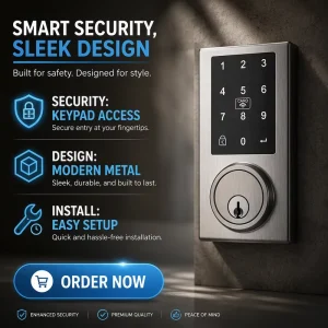Smart Electronic Door Lock Deadbolt Digital RFID Card Key Access Password Options App Controlled for Home Hotels Use
