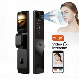 Smart Electronic Door Lock Keyless Entry Security System with Tuya App Password Fingerprint Card Mechanical Key Without Network