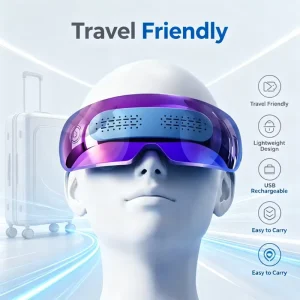 Smart Eye Massager with Heat Air Compression Vibration Eye Massage Device Bluetooth Music for Dry Eyes Sleep