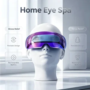 Smart Eye Massager with Heat Air Pressure Vibration Eye Massage Device Bluetooth Music for Dry Eyes Strain Sleep
