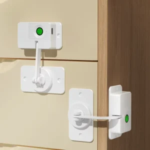 Smart Fingerprint Cabinet Lock, Biometric Furniture Drawer Latch for Baby Safety, Tool-Free Installation, One-Click Quick Unlock