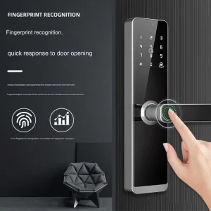 Smart Fingerprint Door Lock Aluminum Semi-Automatic Electronic Lock with WiFi for Home Hotel Apartment