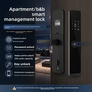 Smart Fingerprint Door Lock Home Use Semi-Automatic One-Touch Opening Class C Cylinder Password Remote Control Wooden Door Lock