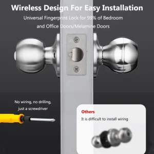Smart Fingerprint Mechanical Key Unlock for Digital Door Lock with APP Remote Control for Home Bedroom