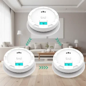 Smart Fire Security Hub Photoelectric Alarm System Portable Battery Powered Wireless Interconnected Smoke CO Detector