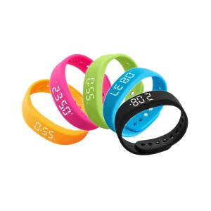 Smart Fitness Tracker Sports Bracelet for Male Female Students Vibrating Alarm Clock GPS Running Pedometer Square Silica Band