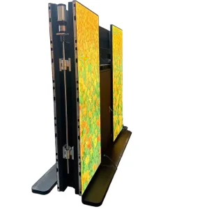 Smart Foldable Lift Advertising Screen Floor Standing Mobile Poster Display 158inch P1.25