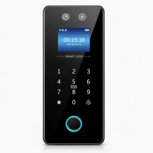 Smart Glass Door Lock Biometric Face Fingerprint Password IC Card App Remote Unlock Cloud Home Hotel Office Apartment