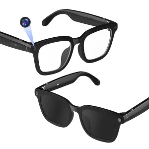Smart Glasses 4K Camera WIFI Photos Videos AI Recognition Voice Assistant Calls Anti-Blue Light Lenses for Men Women