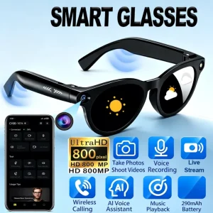 Smart Glasses CY05 Real-Time Translation Type-C Charging AI Touch Button Control Smart Glasses with Camera 290mAh Battery