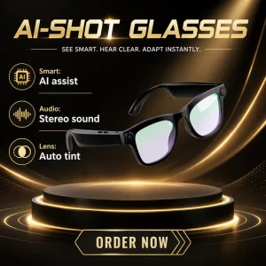 Smart Glasses with Camera Voice Translator Voice Assistant for Calls & Music 1080P Video Type C Charging
