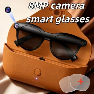 Smart Glasses with Charger case 2000mah 8MP Camera AI Translation ChatGPT Global Language Translation Eyewear Glasses