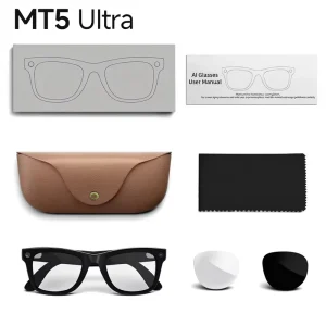 Smart Glasses with ENC Dual Microphone Noise Reduction AI Voice Wake Intelligent Translation 1080P Camera 2Lens