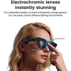 Smart Glasses with Photochromic Lenses Mic Speakers Customize logo AI Real time Translation Oem Smart Sunglasses UV Protection