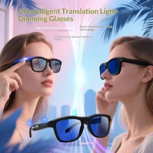 Smart Glasses with Photochromic and Dimmable Lenses Support for Music Playback Calls and AI Translation. Made in China.