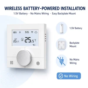 Smart HY26 Battery-Powered Thermostat WiFi Underfloor Heating Controller Work with Tuya Alexa Google Assistant Operated Home