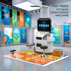 Smart Health Checkup Kiosk Self service Health Examination Machine Touchscreen Display Steel Construction