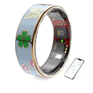 Smart Health Monitoring Ring, Model F01, 2.9g Lightweight, Bluetooth, Titanium Steel, 5-Day Battery Life, Heart Rate and Blood Pressure Monitoring