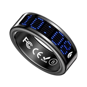 Smart Health Ring Fitness Tracker Wearable Health Monitor AMOLED Display Rechargeable Smart Ring with Heart Rate Monitoring