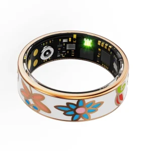 Smart Health Titanium Steel Enamel Coated Smart Ring for Female 3.5g Lightweight IOS Android Compatible Heart Rate Blood