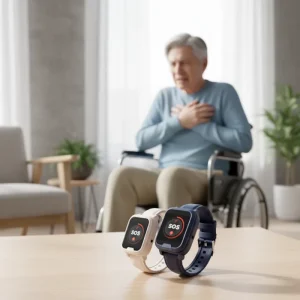 Smart Health Watch Fall Detection SOS Watch Elderly Telecare Wristband with Real time GPS Tracking and SOS Help Function