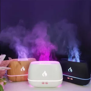 Smart Home 3D LED Fire Effect Ultrasonic Air Humidifier 200ml USB Flame Aroma Fragrance Diffuser for Aromatherapy YS