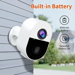 Smart Home 3MP CMOS Image Sensor Battery-powered PIR Human Body Sensing Alarm Camera Wi-Fi App Control for Garage Hotel