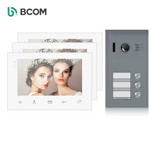 Smart Home 7 Inch Video Door Phone Wired Visual Doorbell with Waterproof IP54 & Night Vision App for 3 Families