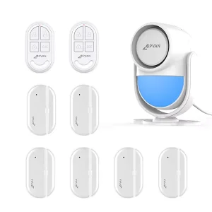 Smart Home Alarm Hub 8 Door Contacts 2 Remotes Wireless Intruder Alarm System with PIR Motion Sensor 8M ABS