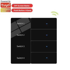 Smart Home Assiatant Devices Interruptor Diy Name WiFi inteligente 4 Gang Homekit RGB Switch ZigBee RF Remote Control With Timer