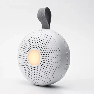 Smart Home Audio Speaker for Infants 30 White Noise Battery-operated Mini Sleep Soother with a Carabiner Clip for On-the-go Use