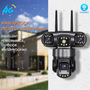 Smart Home Camera Real time Viewing Motion Detection Night Vision Wireless Two way Audio 3 Lens and 3 Screen Waterproof