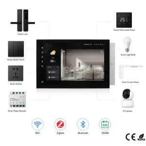 Smart Home Control Panel 10.1 Inch PoE Zigbee Gateway Touch Screen Intercom for Apartment Building Automation