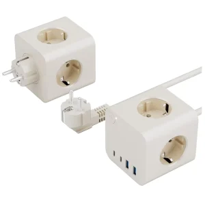 Smart Home Cube Power Socket EU Standard Multi Plug with Surge Protection 2 USB 2 TYPE C PD25W Fast Charging CE KC Certified