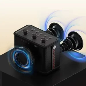 Smart Home Karaoke Speaker with Dual Microphone Wireless Mini KTV Portable Entertainment Sound Box