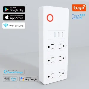 Smart Home Multi Outlet Power Strip WIFI Connectivity Remote Control Intelligent Timer Switch Plug Sockets Custom