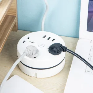 Smart Home Products Round Universal Power Strip Portable Extension Cord Socket Plug USB Smart Home EU US UK AU Plug