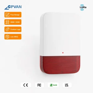 Smart Home Security Accessories LoRa Long Range RF 120 DB Tamper Proof Weatherproof Outdoor Solar Powered House Siren