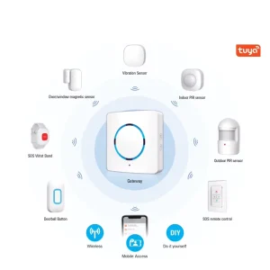 Smart Home Security System 8 Piece Kit Supports Mobile App Alerts Indoor and Outdoor PIR Sensor Wireless Home Door Alarm System
