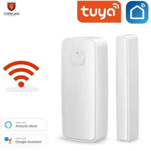 Smart Home Security System Wireless Window Door Open Sensor Tuya WiFi Door Sensor Works With Alexa Voice Control