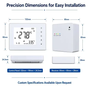Smart Home Thermostat for Gas Boiler Heating Cooling Battery USB C Powered Floor Heating Controller