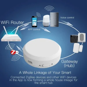 Smart Home Tuya Zigbee 3.0 WiFi BLE Wireless Remote Control IoT Multi-Mode Gateway Hub for Hotel Use with USB PC Material