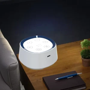 Smart Home Voice Control Safe White Noise Machine with Cry Sensor for Babies Sleeping Aid Device White Noise Speaker Night Light