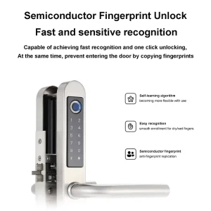 Smart Home Waterproof for Sliding Electronic Lock Password IC Card Code Biometric Fingerprint Cloud Wood Door Key