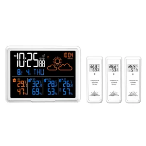 Smart Home Weather Station with Color Screen Barometer Hygrometer High Accuracy Wireless Weather Station With 3 Outdoor Sensor